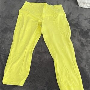 Lululemon neon Yellow crop Leggings